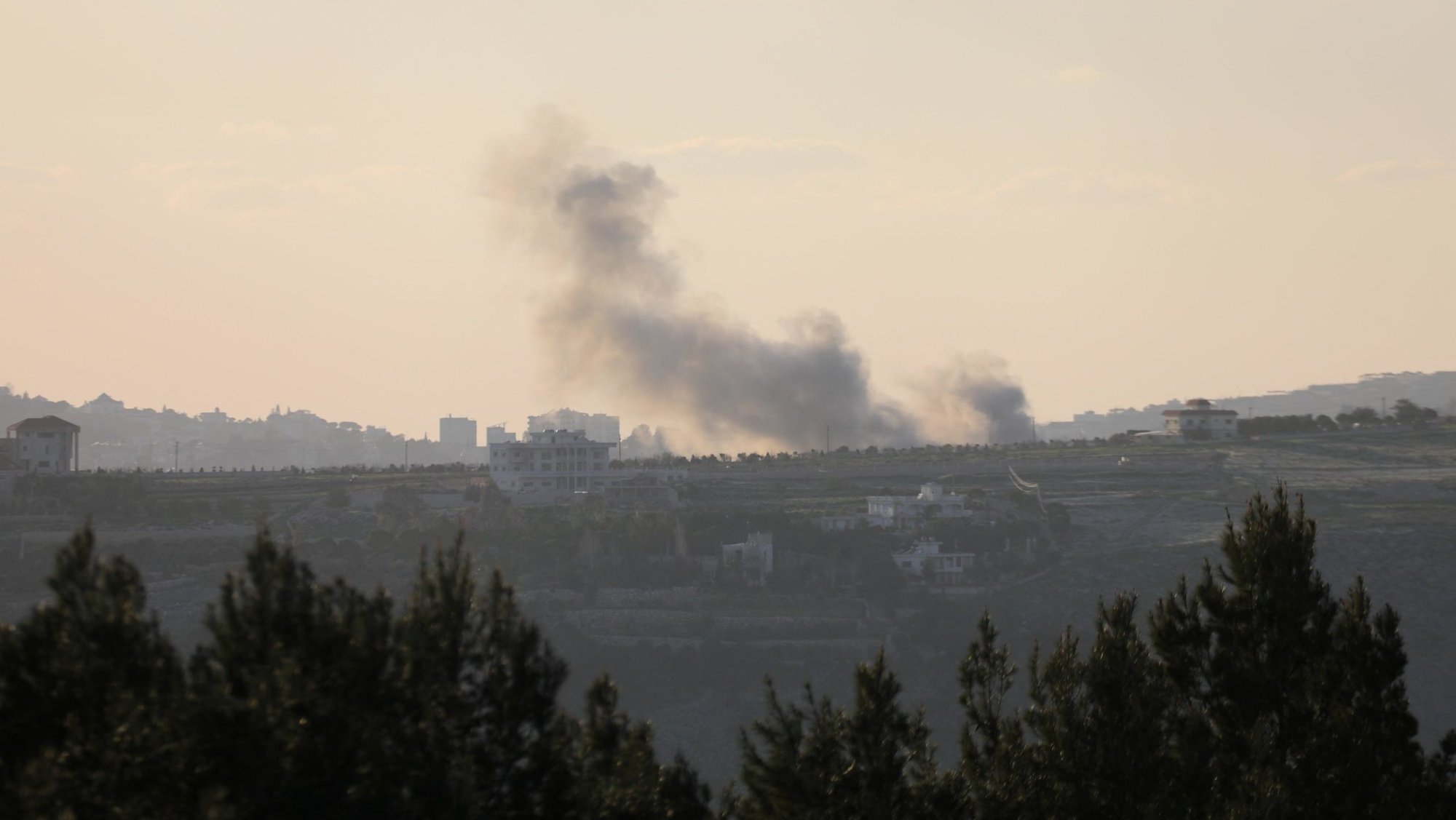 Smoke rises after Israeli strikes in Lebanon March 8, 2026, following an escalation between Hezbollah and Israel amid the U.S.-Israeli war with Iran, as seen from Marjayoun, Lebanon. A Lebanese Maronite Catholic priest, Father Pierre al-Rahi, was killed in southern Lebanon when an Israeli artillery tank fired on a house March 9, Catholic officials and media said -- reports since confirmed by OSV News. (OSV News photo/Karamallah Daher, Reuters)