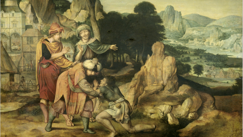 “Return of the Prodigal Son,” by Cornelis Massijs, 1508-c.1556, Flemish. (Wikimedia Commons)