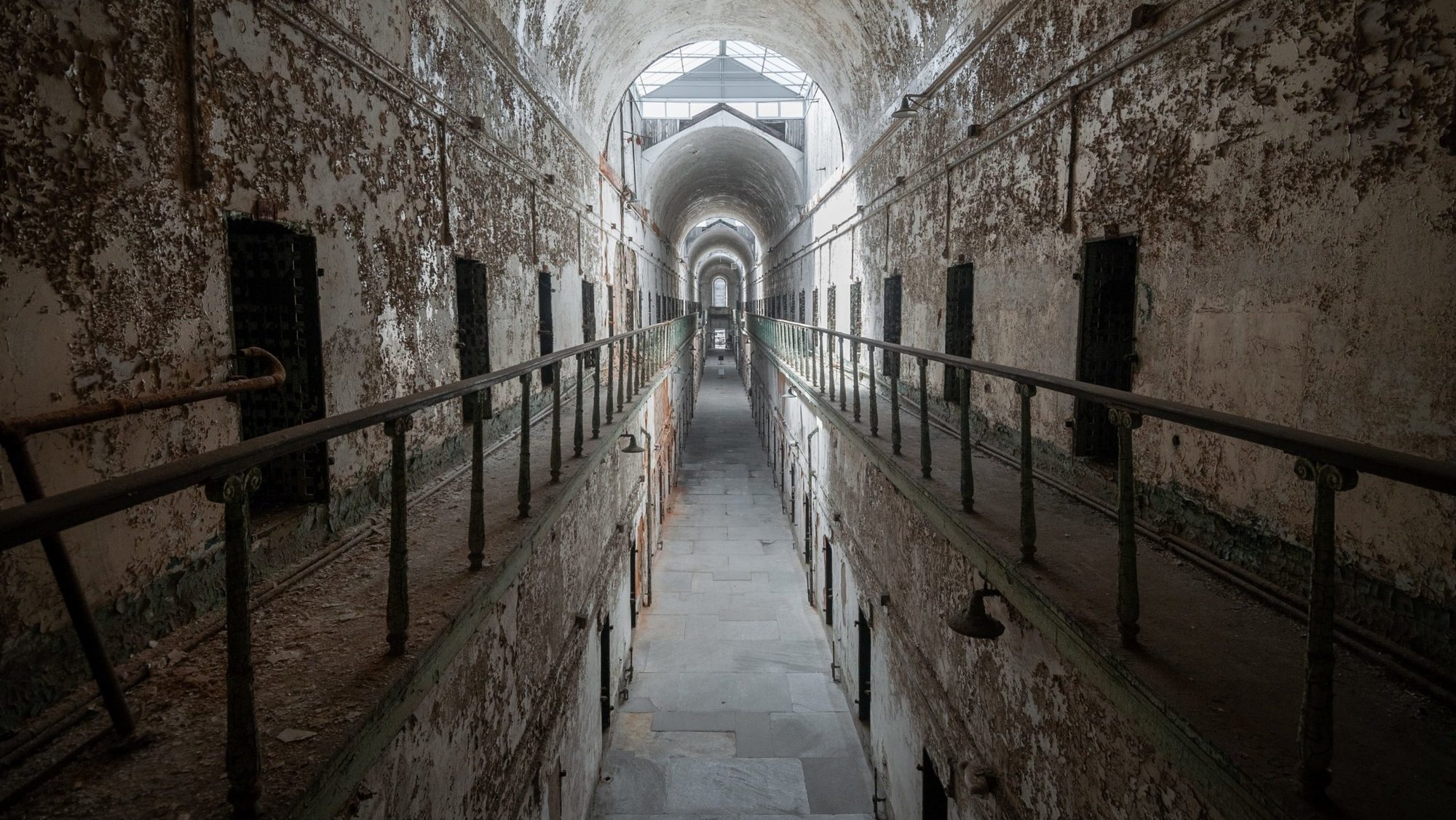 A hallway in the now abandoned Eastern State Penitentiary in Philadelphia. (Zack Frank/Shutterstock)