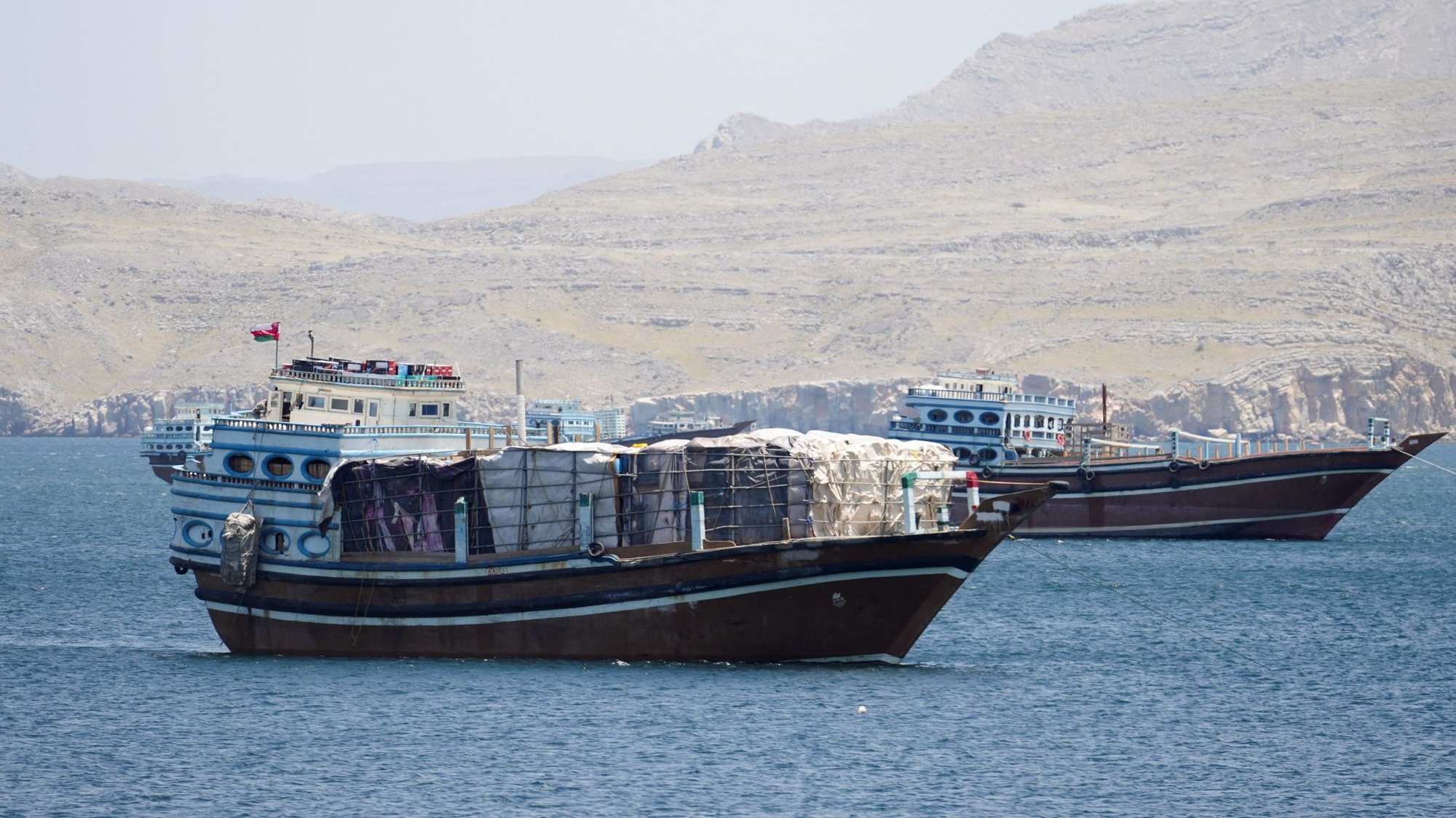 Vessels are seen in the Strait of Hormuz in the Musandam Peninsula April 27, 2026. As the U.S. and Iran face off over the Strait of Hormuz, Catholic maritime ministry leaders are calling for prayer and support for the thousands of souls trapped at sea amid the war. (OSV News photo/Reuters)
