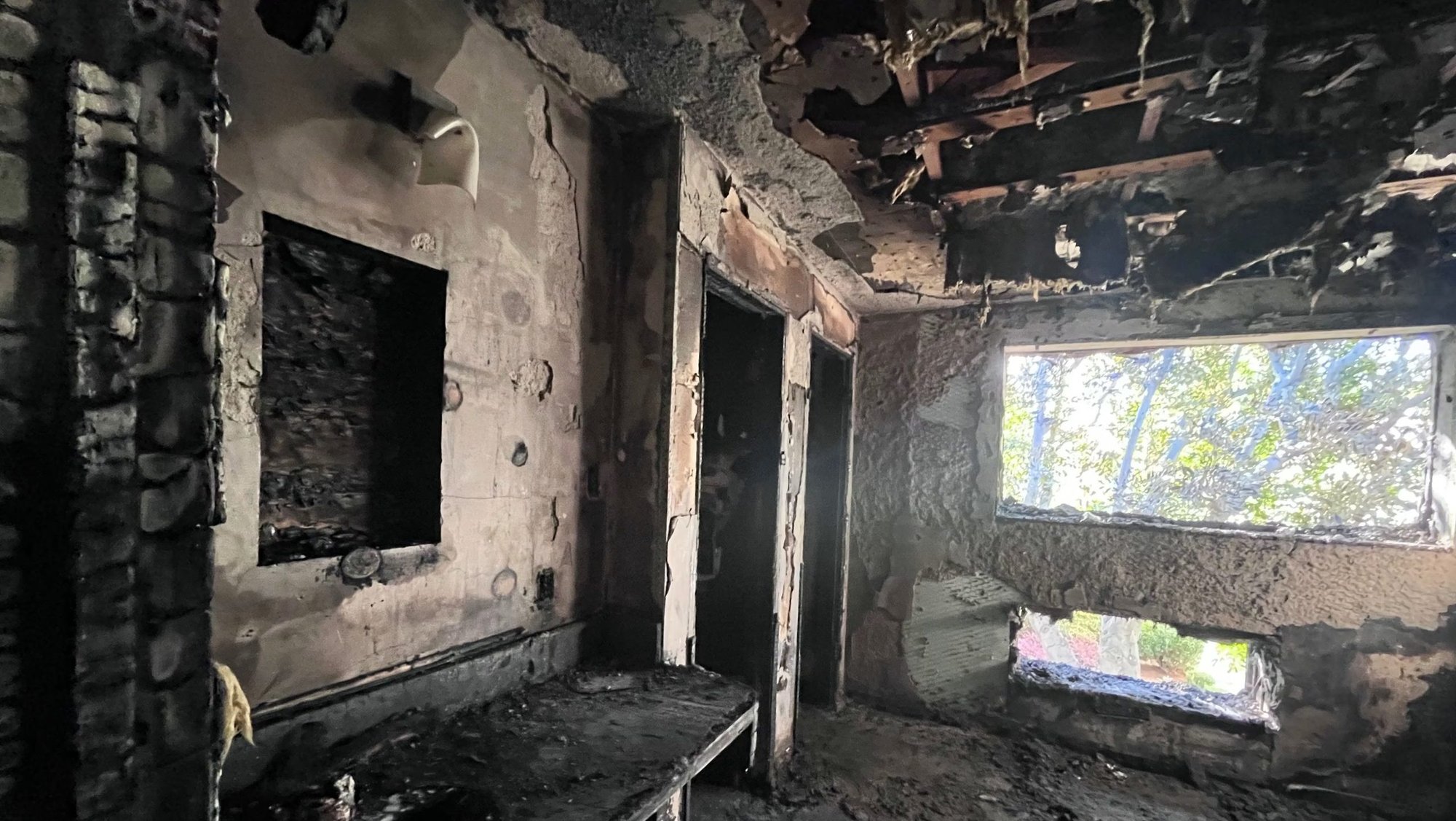 Damage caused by an April 11, 2026, fire at the Sacred Heart Retreat House in Alhambra, California. (Courtesy of the Carmelite Sisters of the Most Sacred Heart of Los Angeles via EWTN)