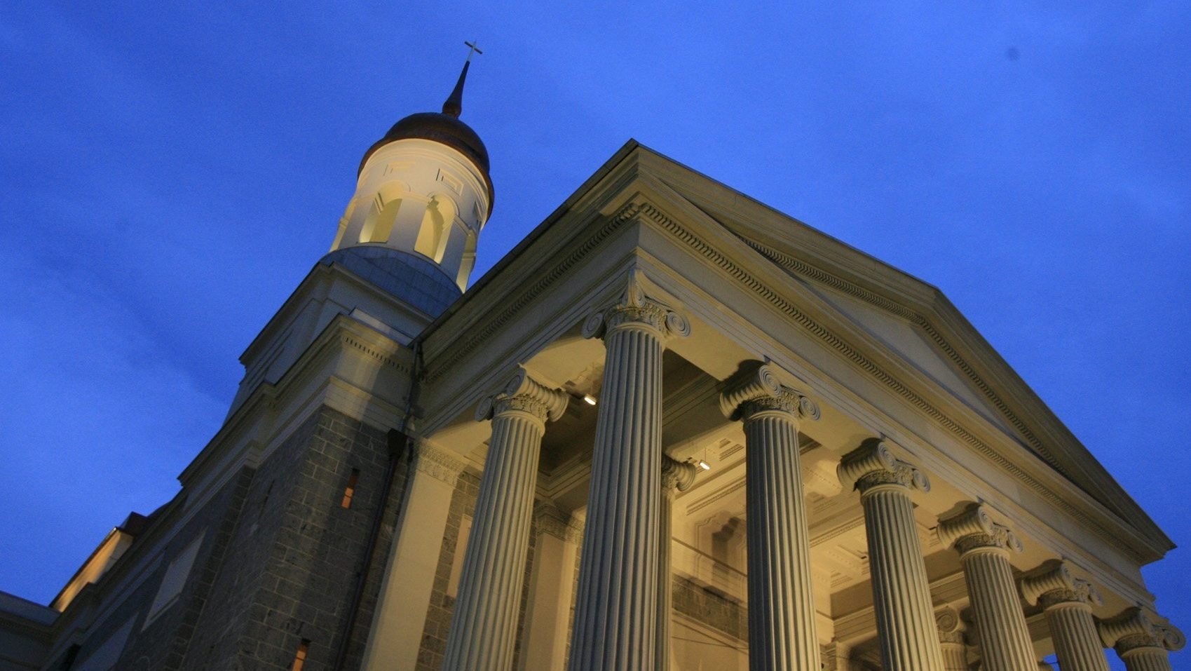 This is an evening view of the Basilica of the National Shrine of the Assumption of the Blessed Virgin Mary in Baltimore seen Nov. 11, 2007. (OSV News file photo)