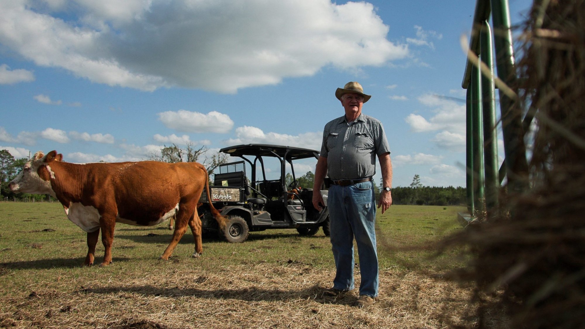 Cattle farmer Ray Hodges tends to livestock on his 300-acre farm as rising fuel costs impact agricultural production in Old Town, Fla., April 27, 2026. On April 14, the American Farm Bureau Federation reported, "Rising input costs tied to the conflict in the Middle East are adding strain to an already challenging farm economy." (OSV News photo/Maria Alejandra Cardona, Reuters)