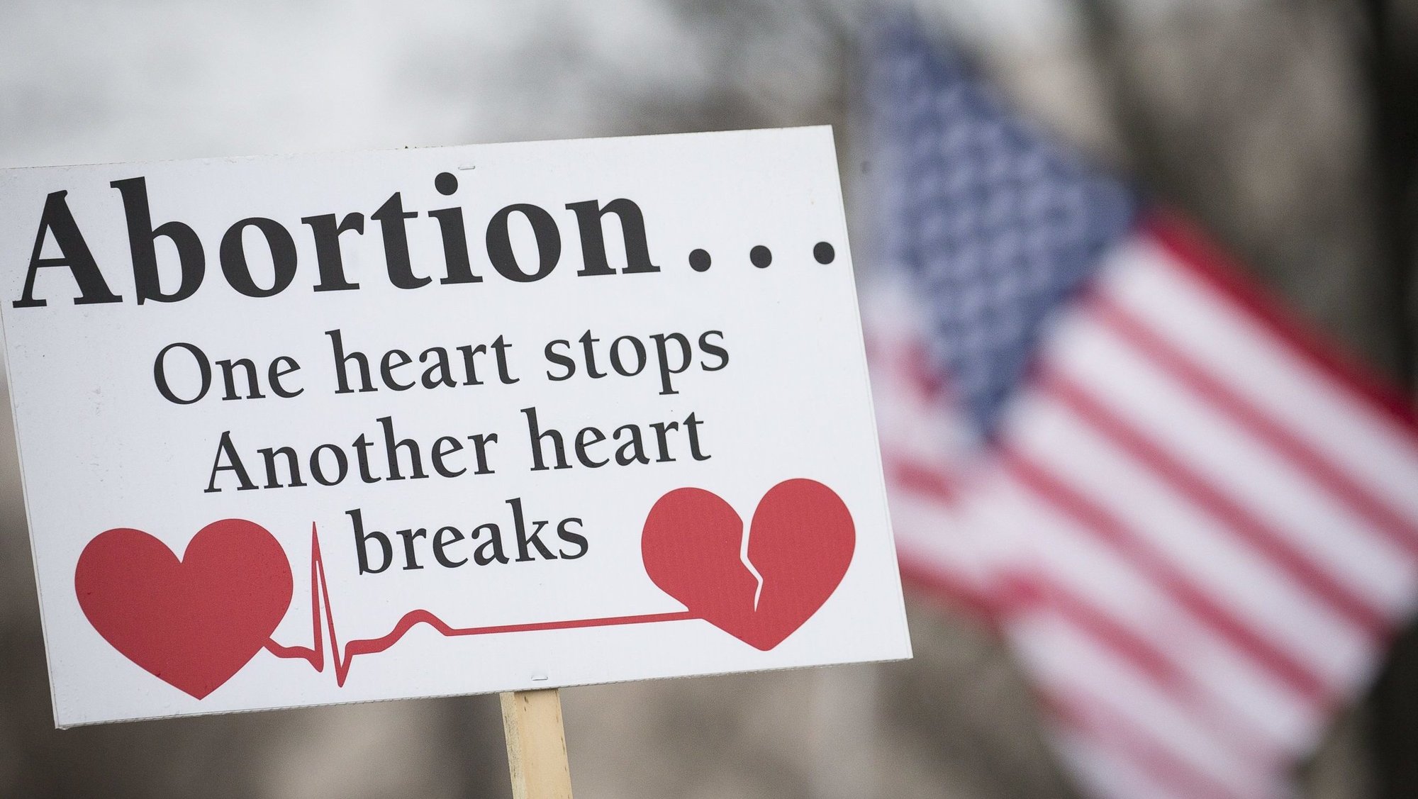 A pro-life sign is displayed during the 2019 annual March for Life rally in Washington. The state of California's lawsuit against two pro-life nonprofit organizations that specialize in helping to reverse the effects of abortion pills when they are first taken, went to trial June 24, 2026. (OSV News photo/Tyler Orsburn)
