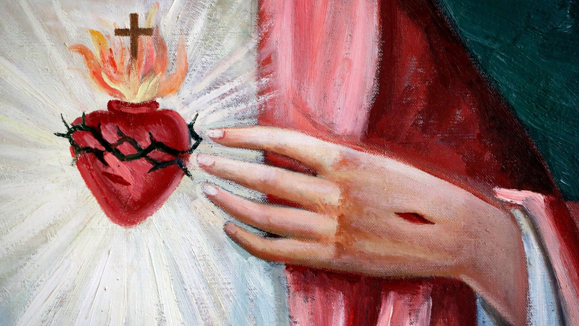 Detail of a painting of the Sacred Heart of Jesus at the Monastery of The Visitation at Thonon-les-Bains, France. (Shutterstock)