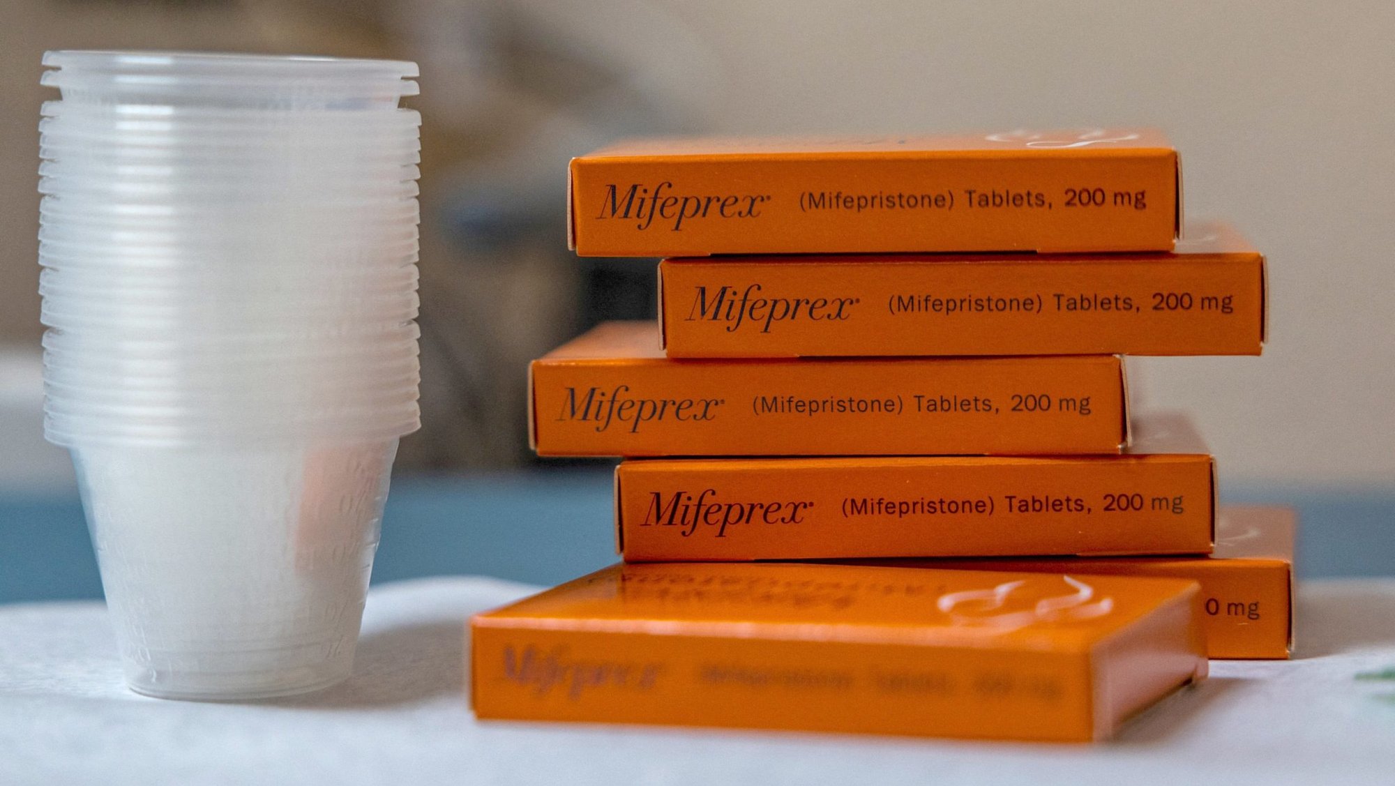 A file photo shows boxes of mifepristone, the first pill given in a medication abortion, prepared for patients at Women's Reproductive Clinic of New Mexico in Santa Teresa. Sen. Bill Cassidy, R-La., chair of the U.S. Senate Health, Education, Labor, and Pensions (HELP) Committee, said in a report published Aug. 27, 2026, that while the FDA should reinstate the in-person dispensing requirement for mifepristone, its sponsors may not be "currently meeting their legal responsibilities to ensure compliance" with remaining requirements. (OSV News photo/Evelyn Hockstein, Reuters)