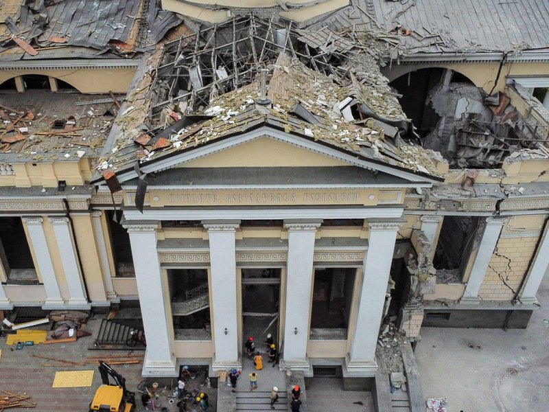Russian Missile Destroys Transfiguration Cathedral's Central Altar in Odesa​