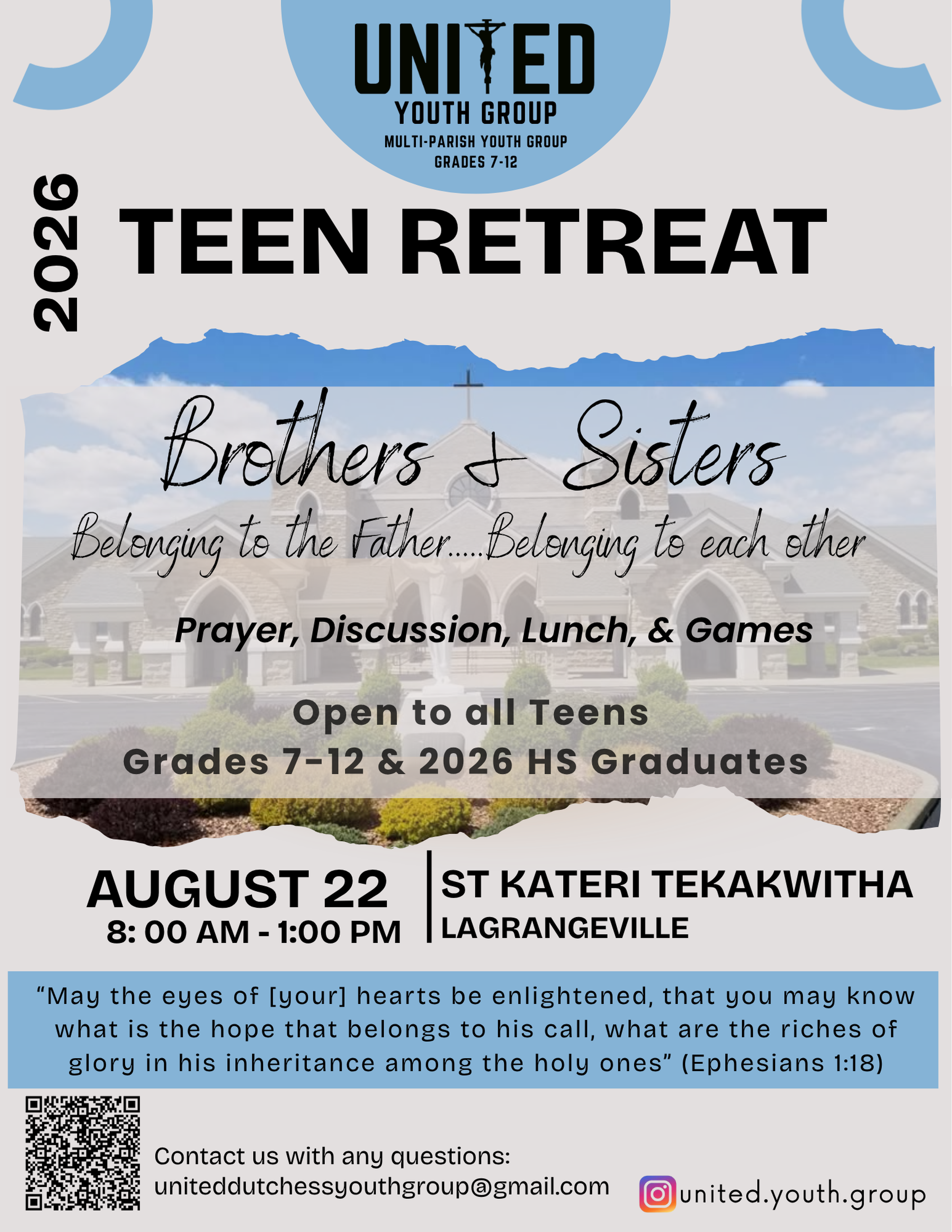 United Youth Group Teen Retreat 2026: Brothers and Sisters