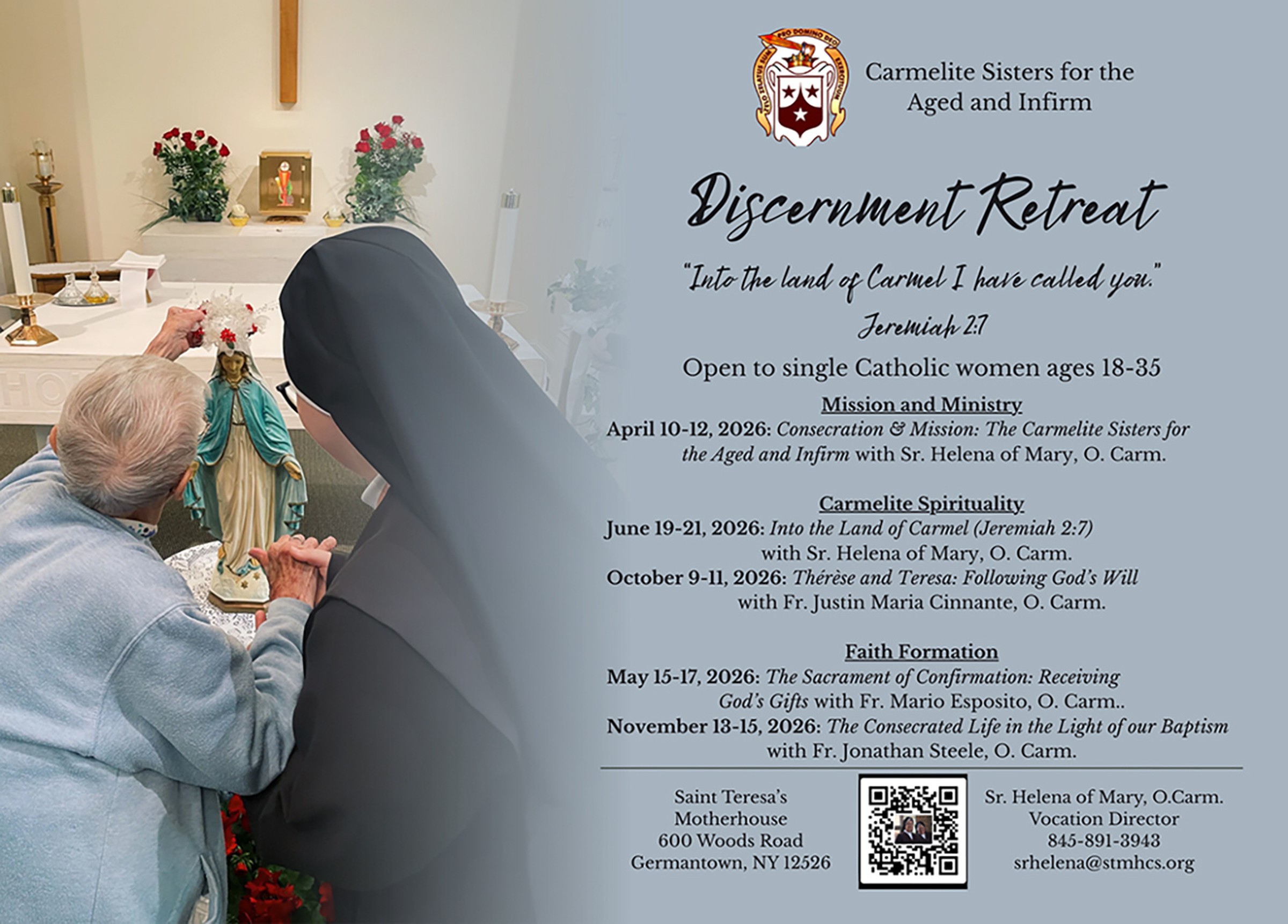 Discernment Retreat with the Carmelite Sisters for the Aged and Infirm
