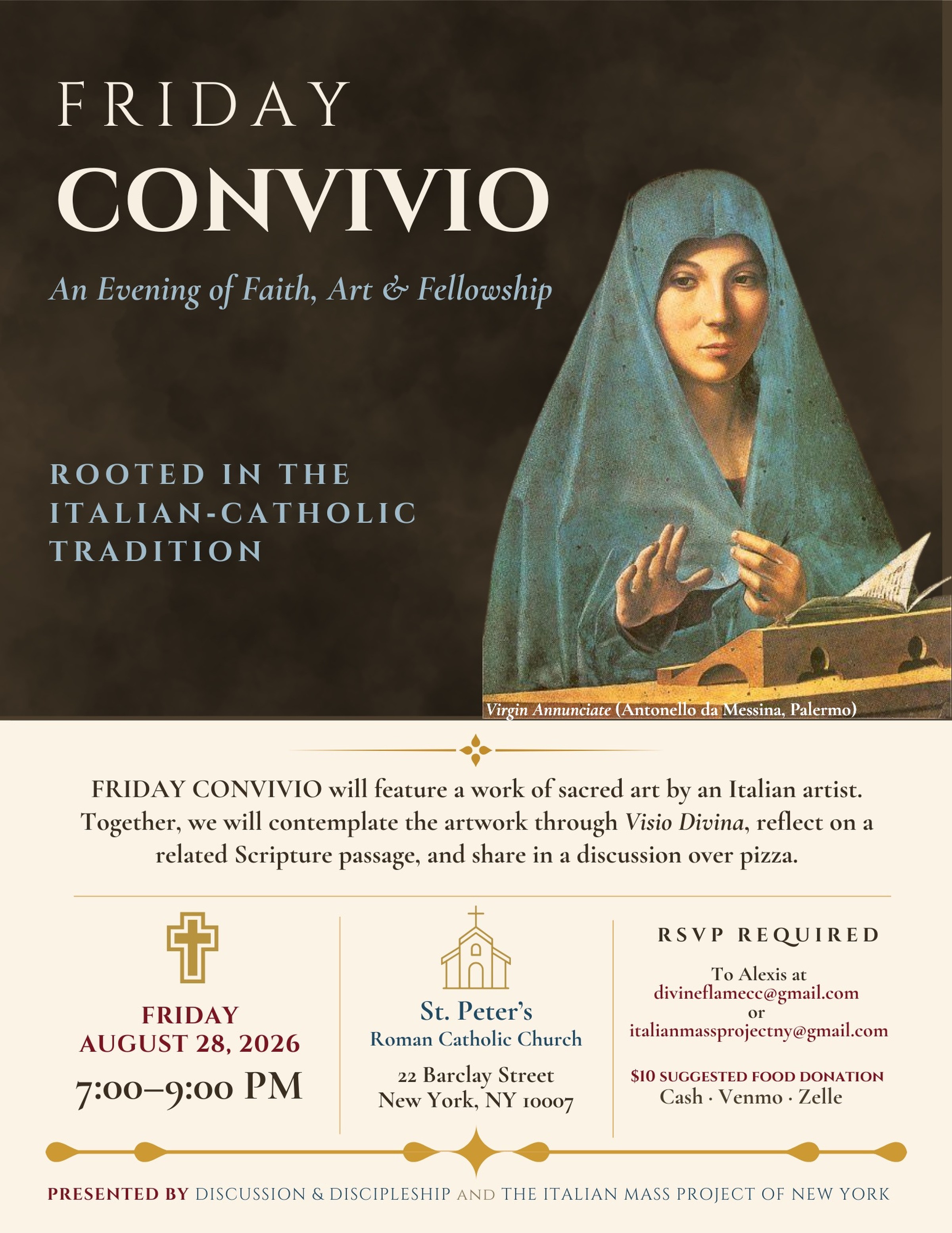 Friday Convivio - An Evening of Faith, Art & Fellowship