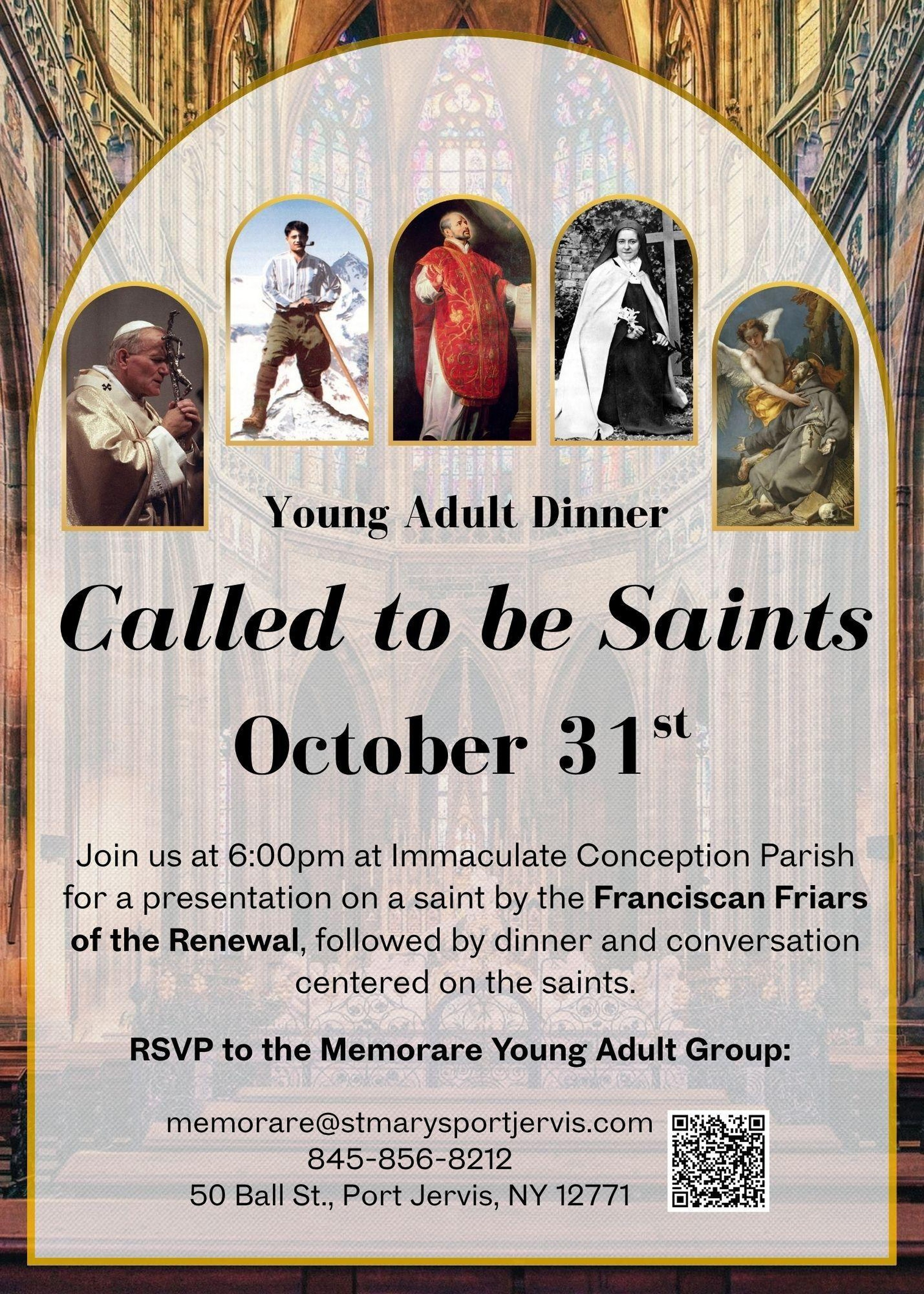 Young Adult Dinner Called to be Saints