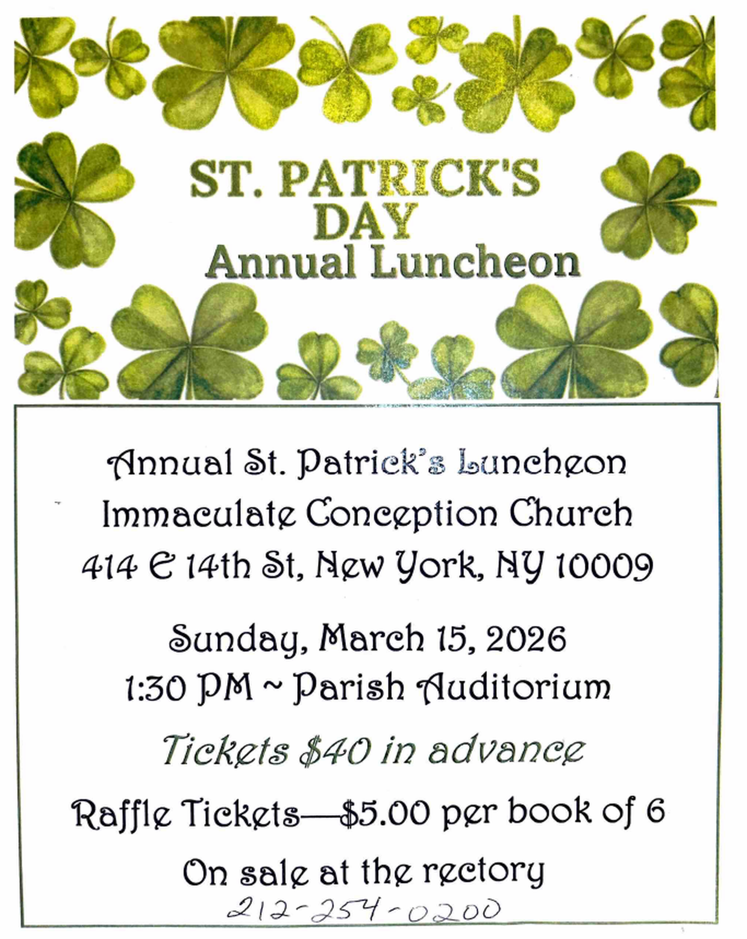 St. Patrick's Day Annual Luncheon