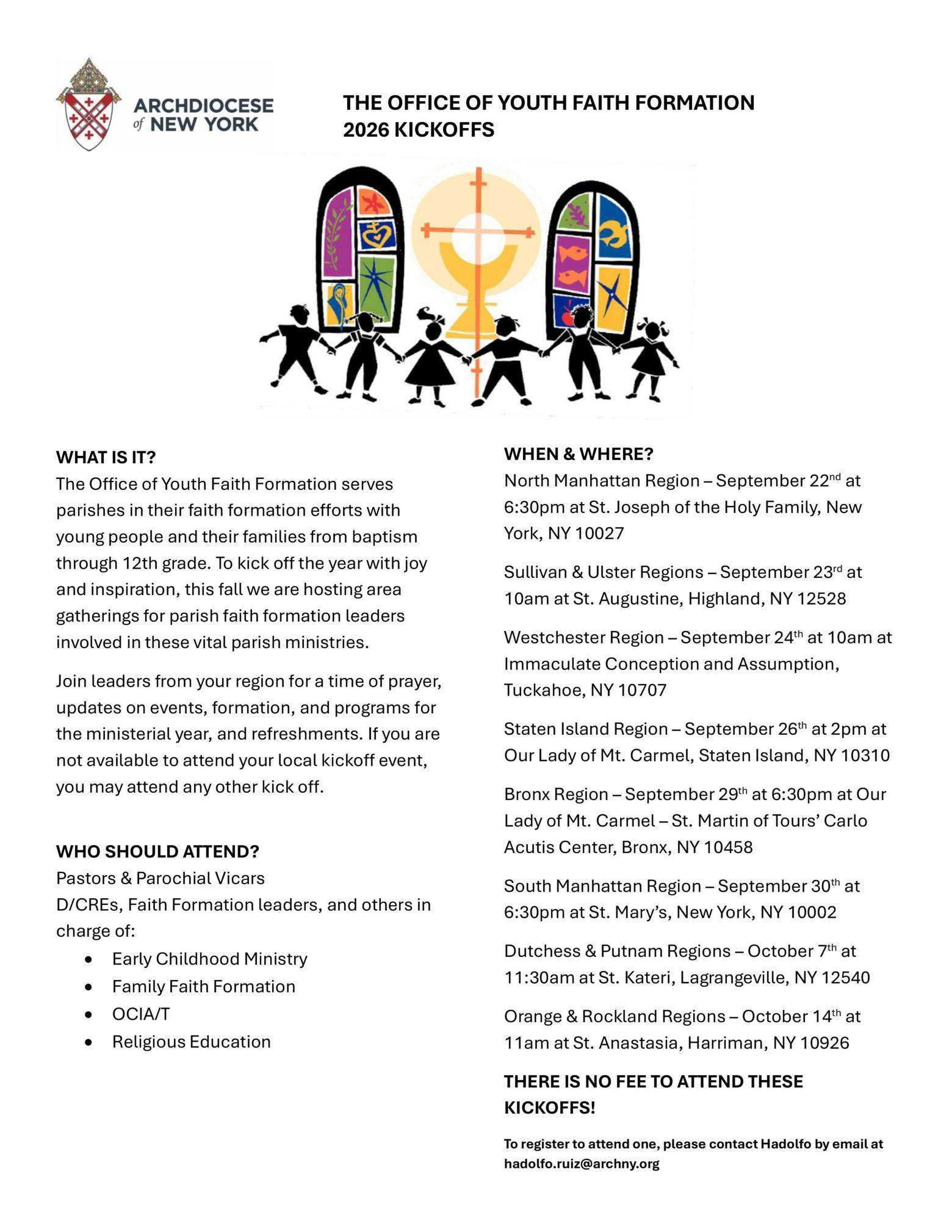 South Manhattan Region: Kickoff for Pastors, Religious Education and Family Faith Formation Leaders