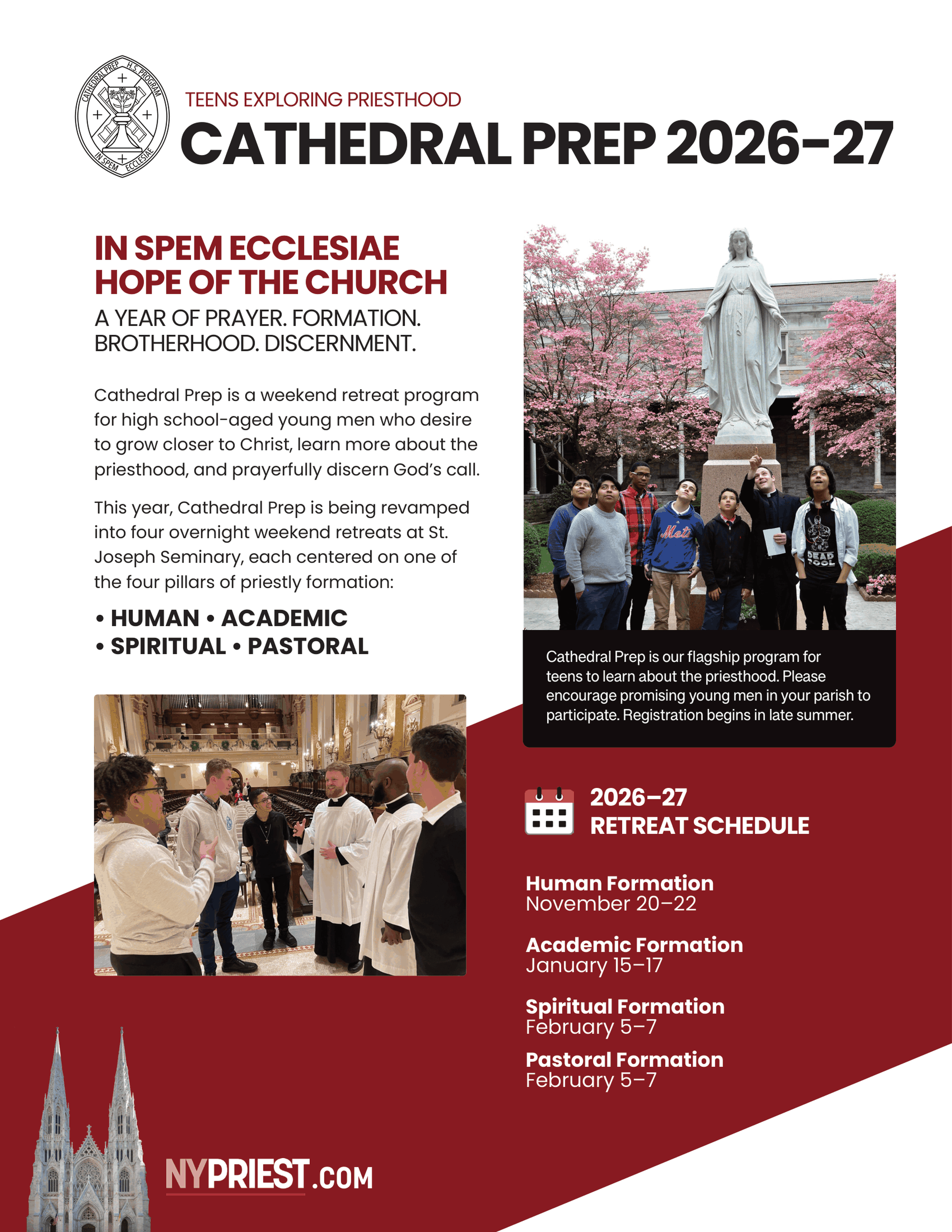 Teens Exploring Priesthood Cathedral Prep 2026–27 | Human Formation