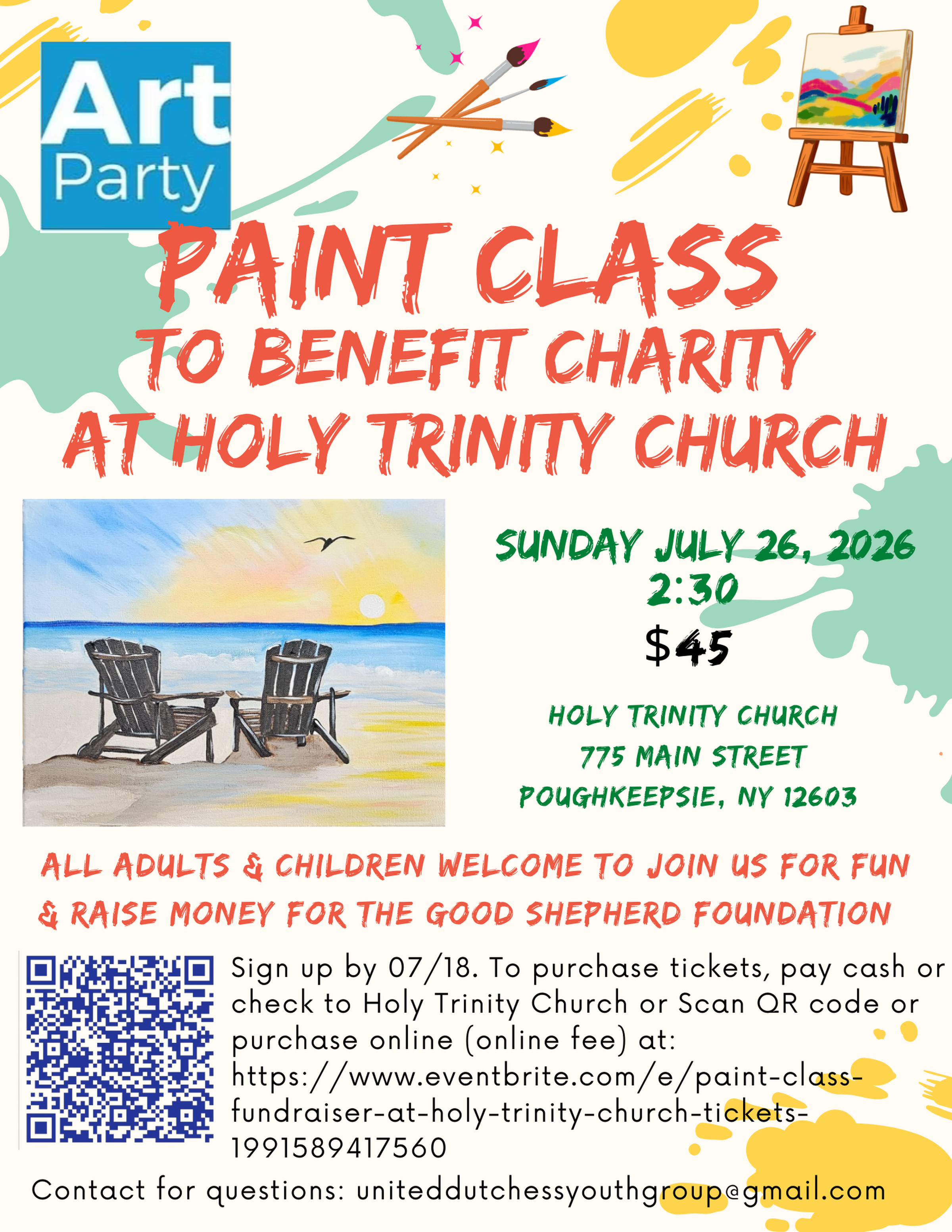Paint Class Fundraiser at Holy Trinity Church in Poughkeepsie