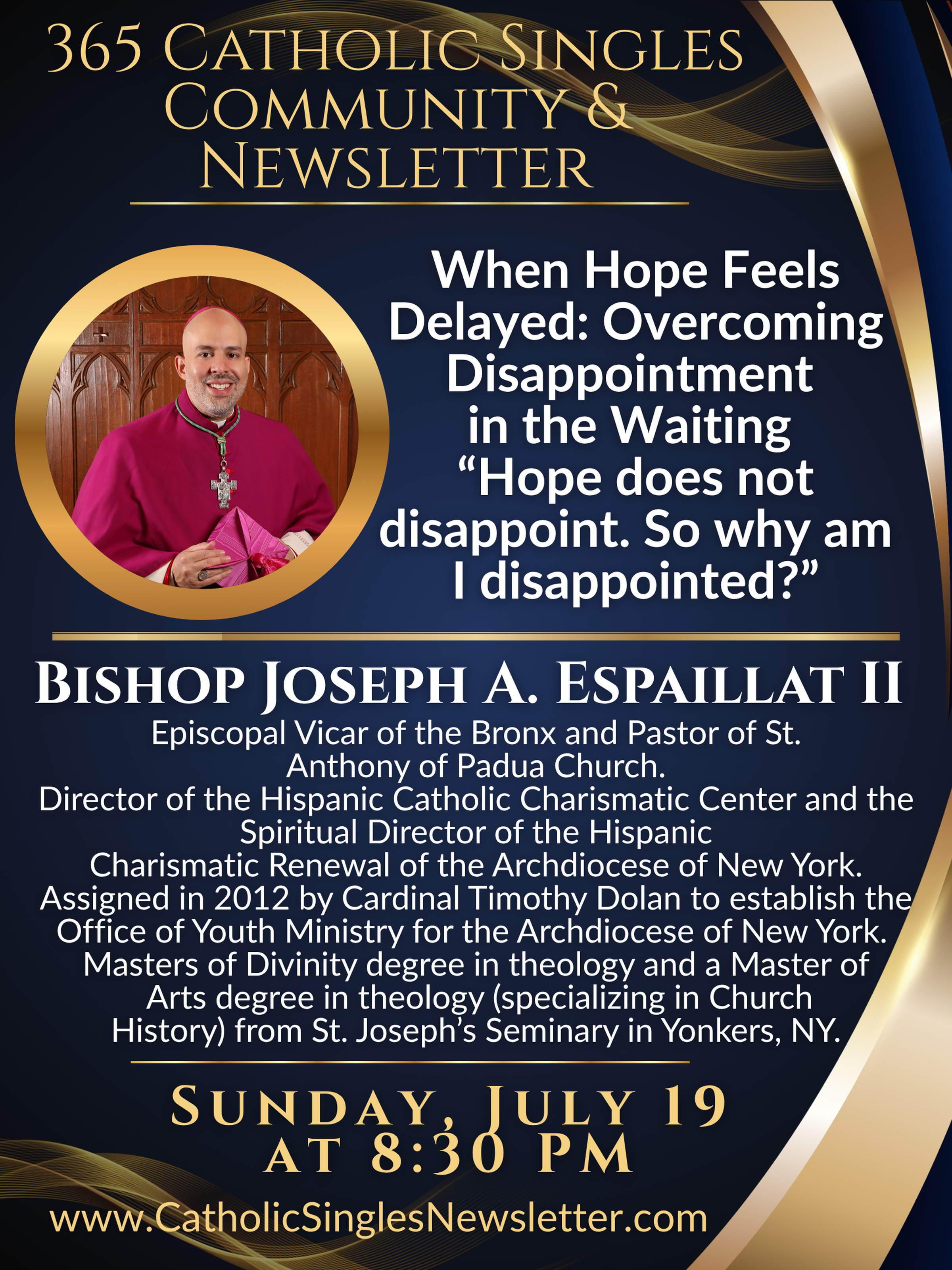 Catholic Singles Talk by Bishop Joseph Espaillat: When Hope Feels Delayed