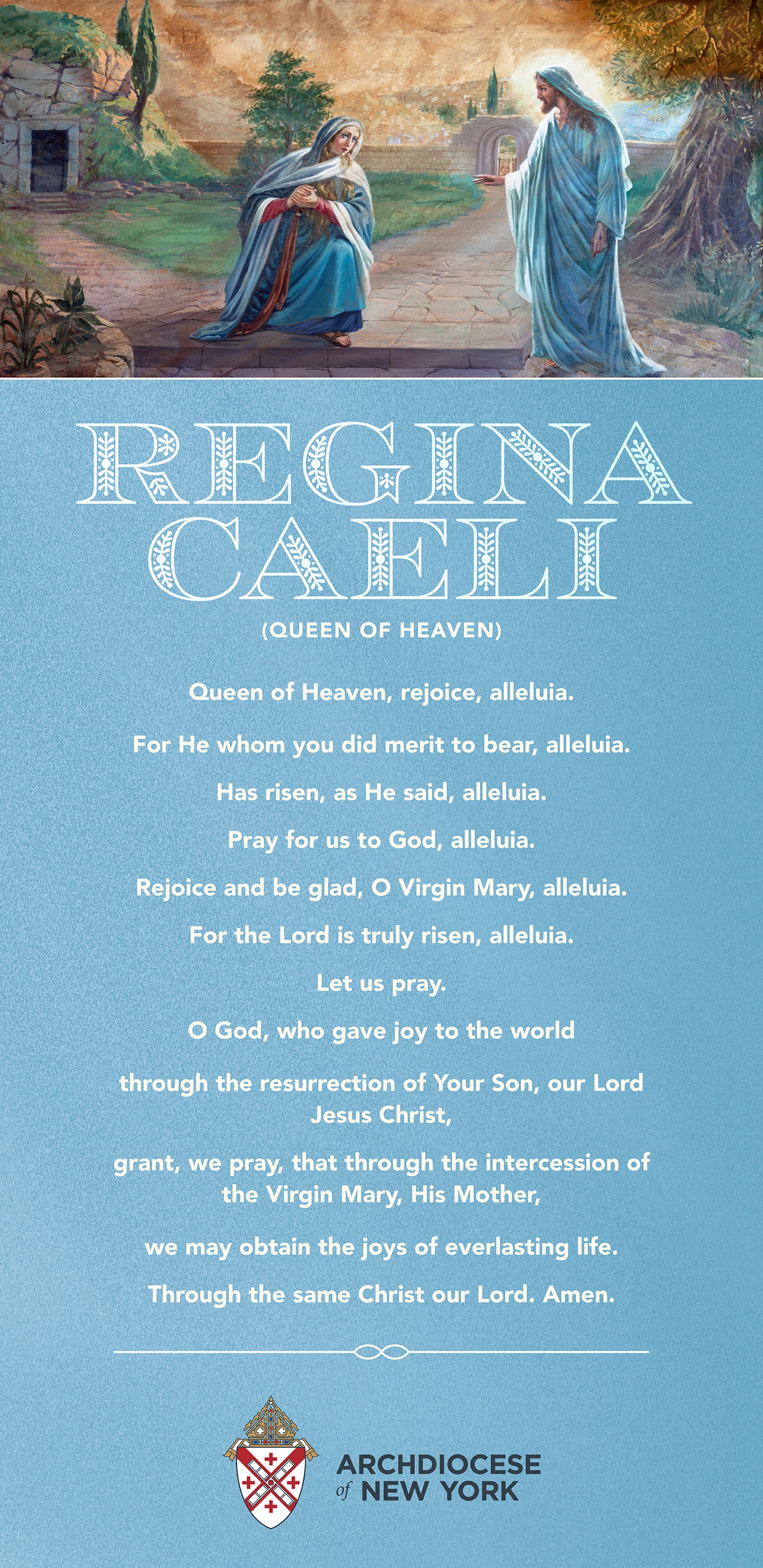 Regina Coeli prayer card Android
