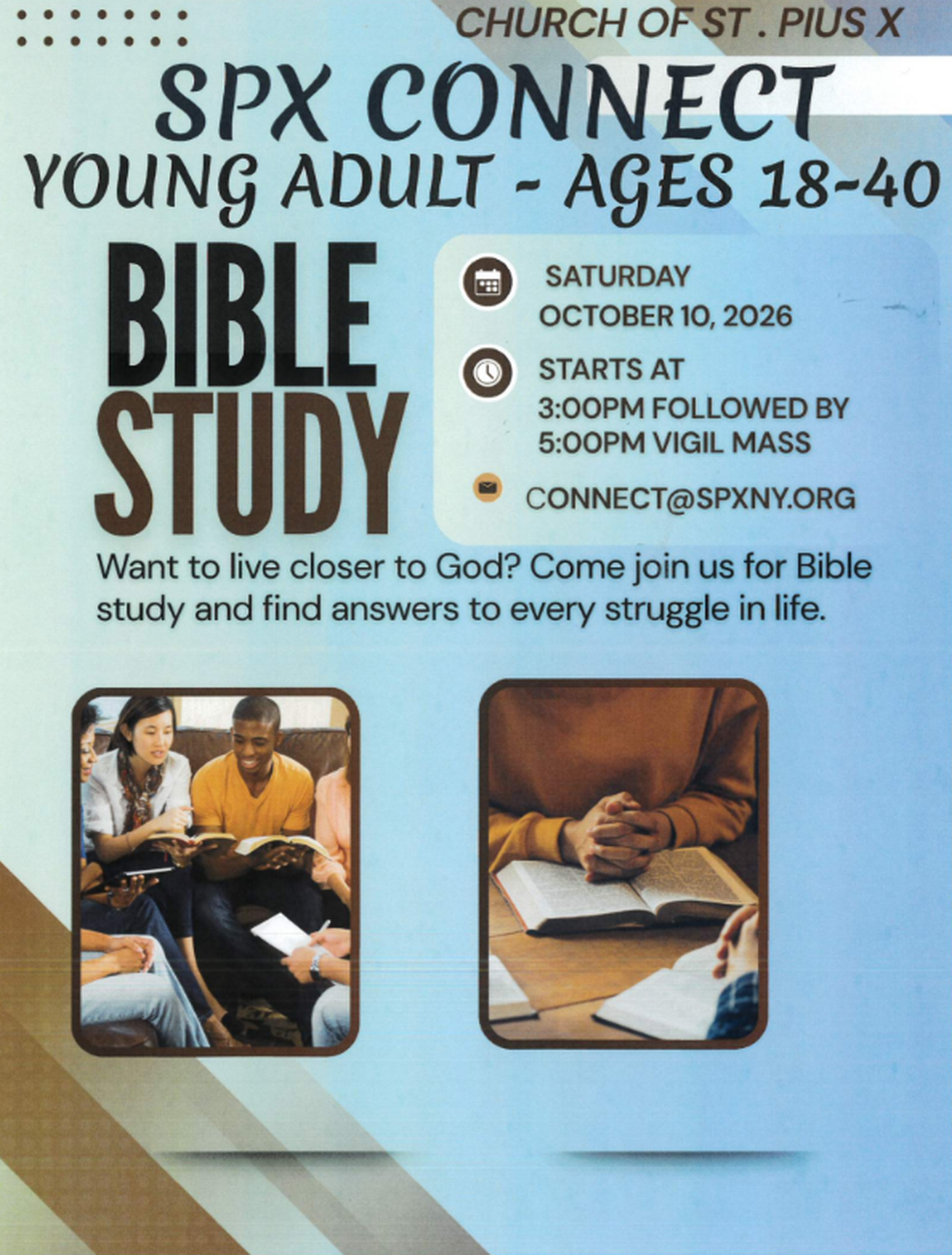 SPX connect Young Adult Bible Study