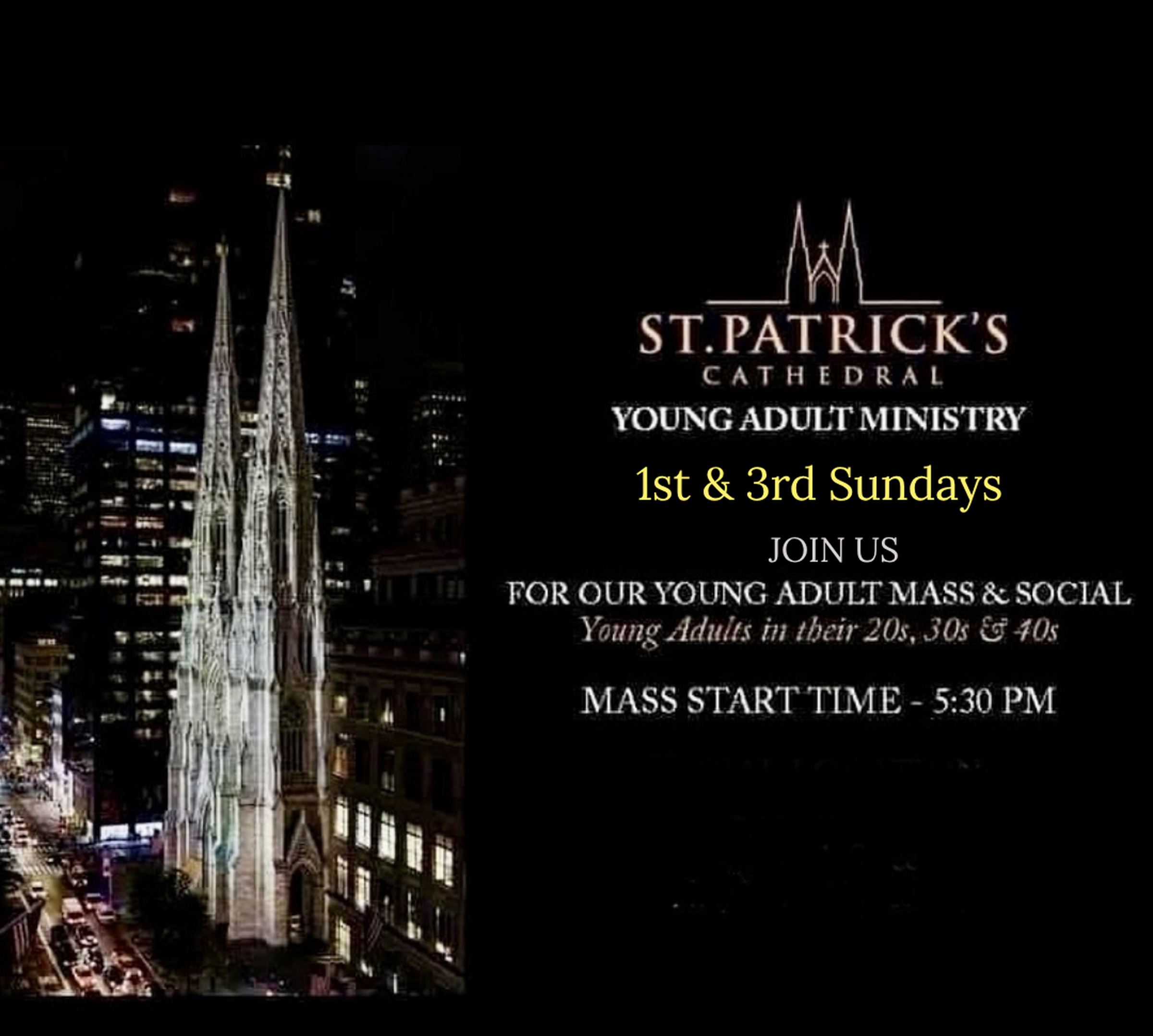 St. Patrick’s Cathedral Young Adult Mass & Social