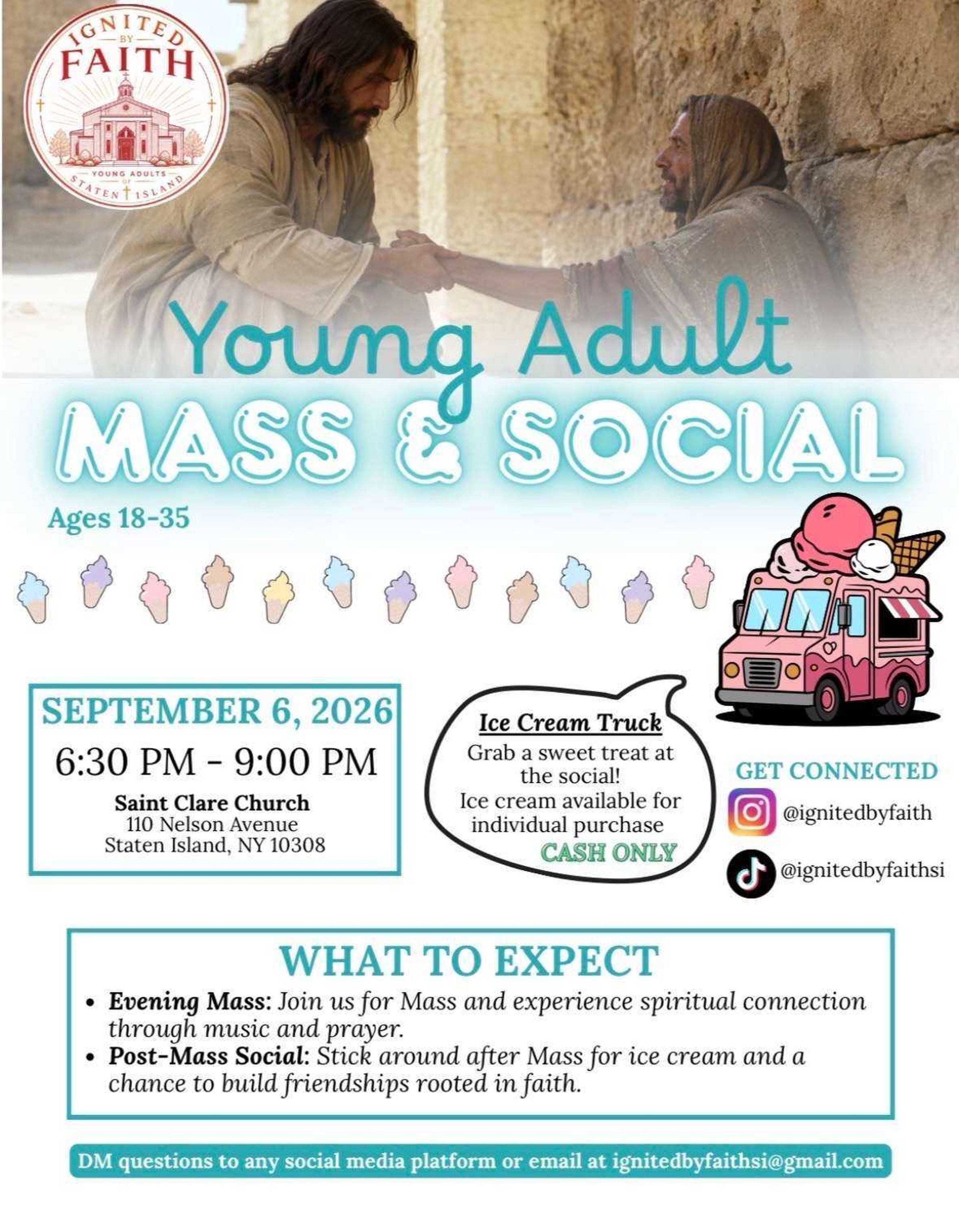 Young Adult Mass & Social - Ignited By Faith