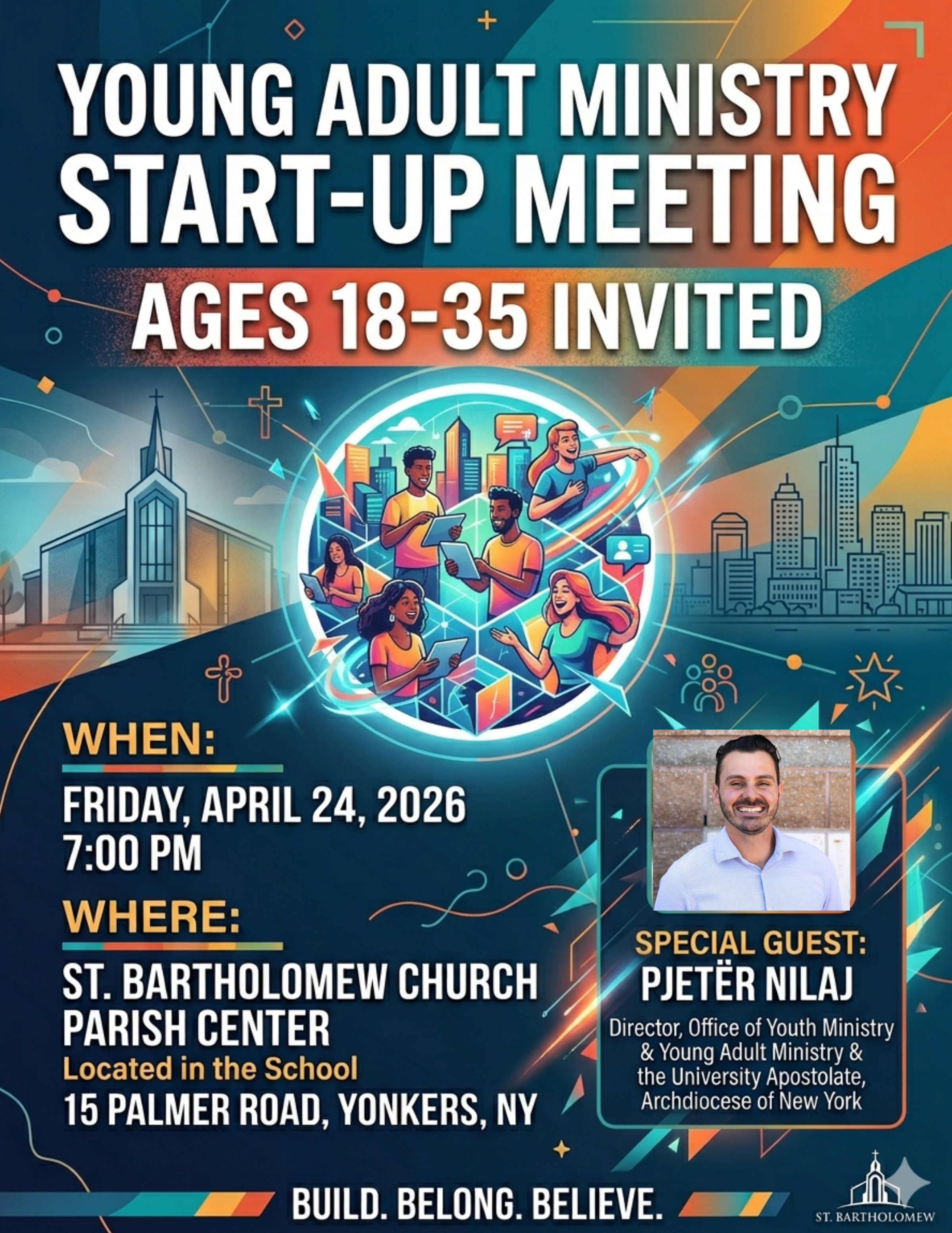 Young Adult Ministry Start-Up Meeting - Build. Belong. Believe