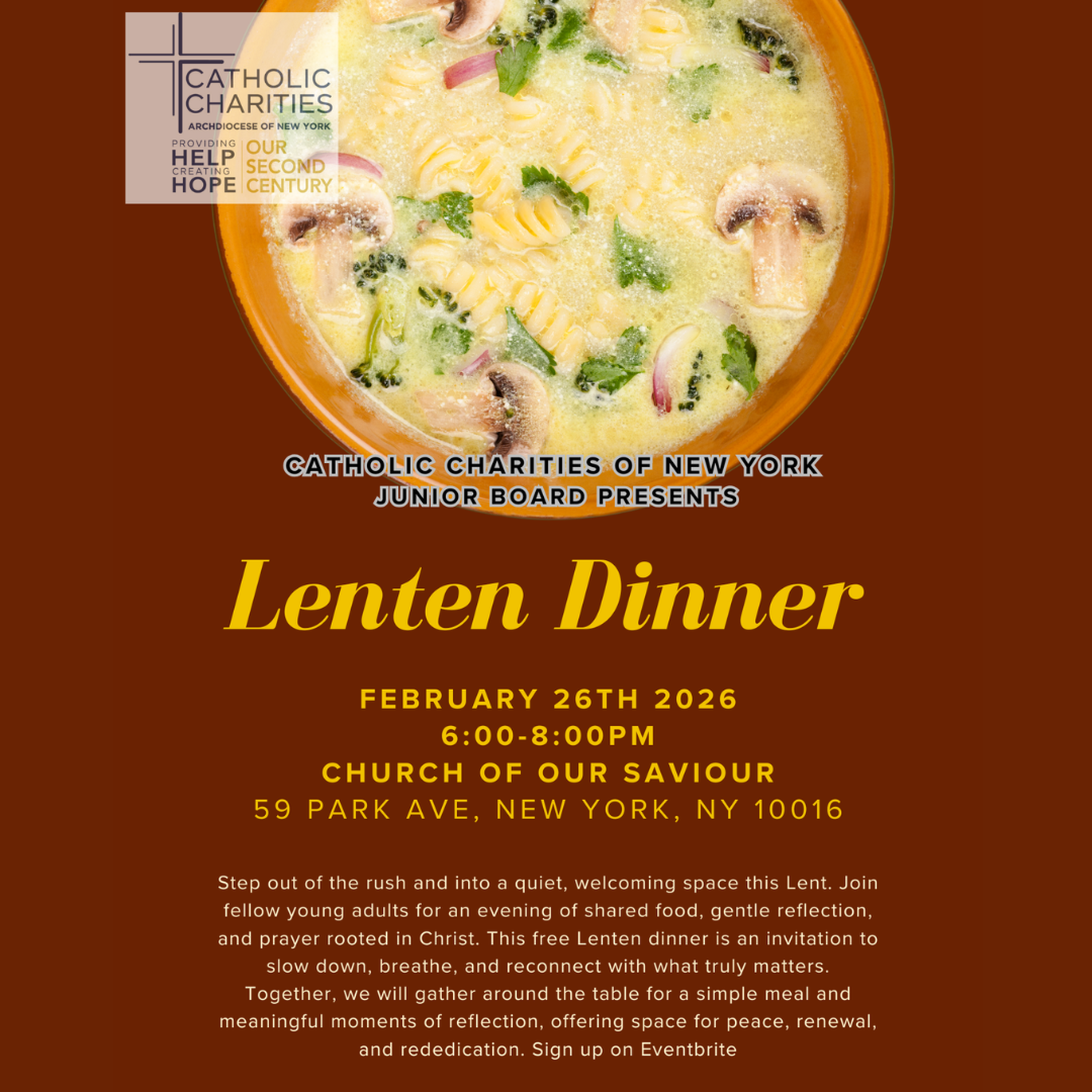 Lenten Dinner – Catholic Charities Junior Board