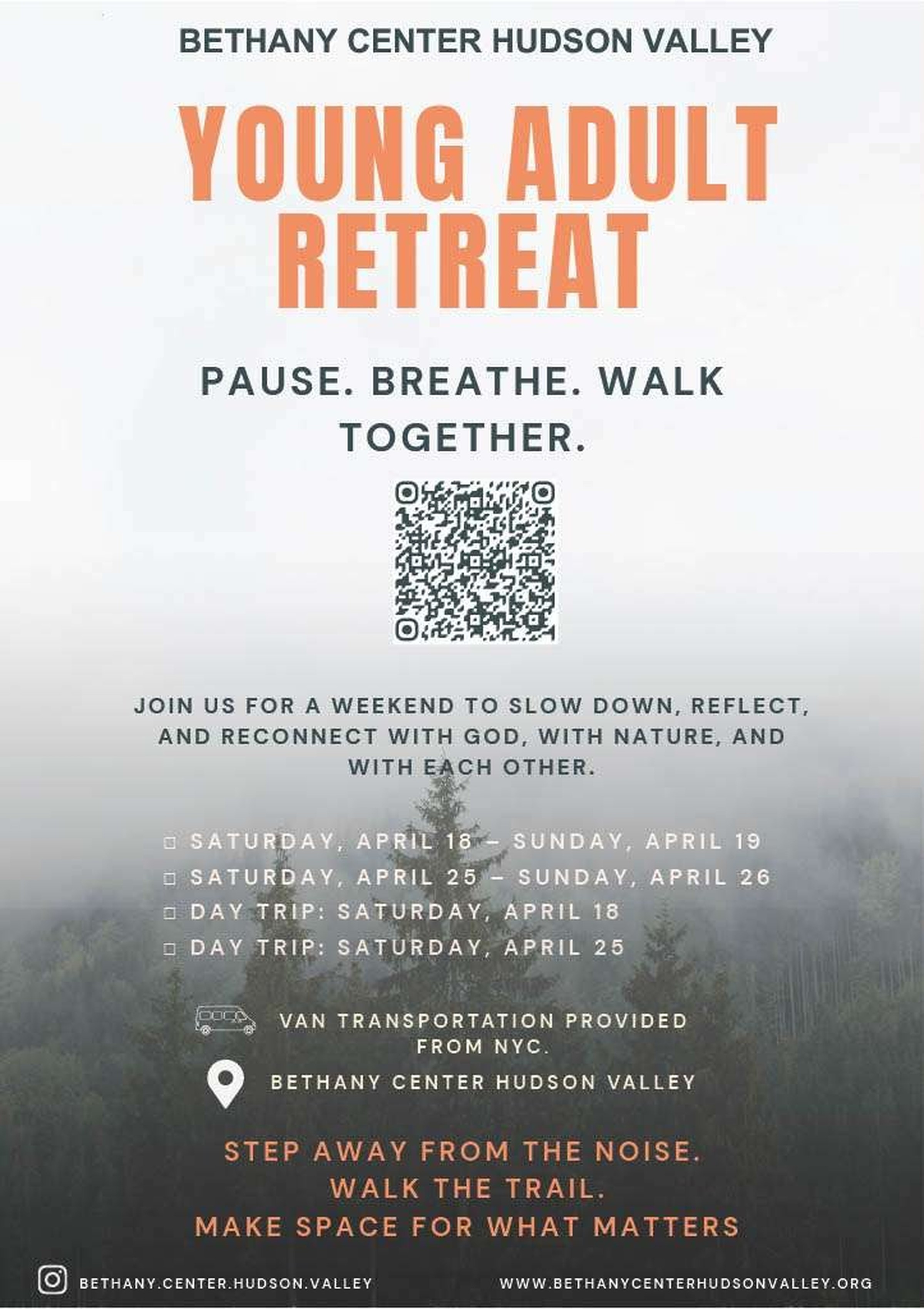 Bethany Center Hudson Valley – Young Adult Retreat