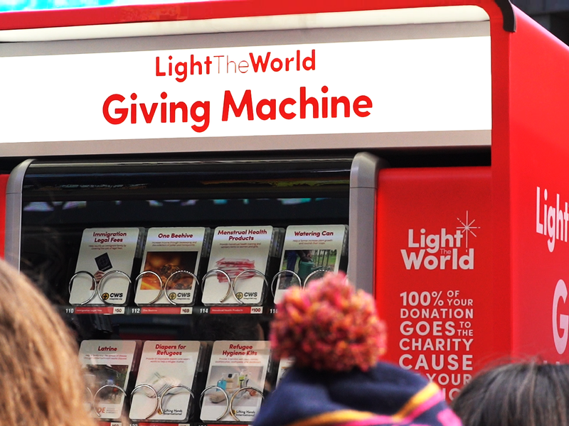 Light the World Charity Giving Machines Unveiled for New York in Times Square