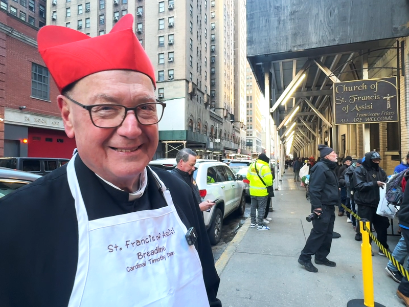 Cardinal Dolan Helps Feed the Hungry on Ash Wednesday