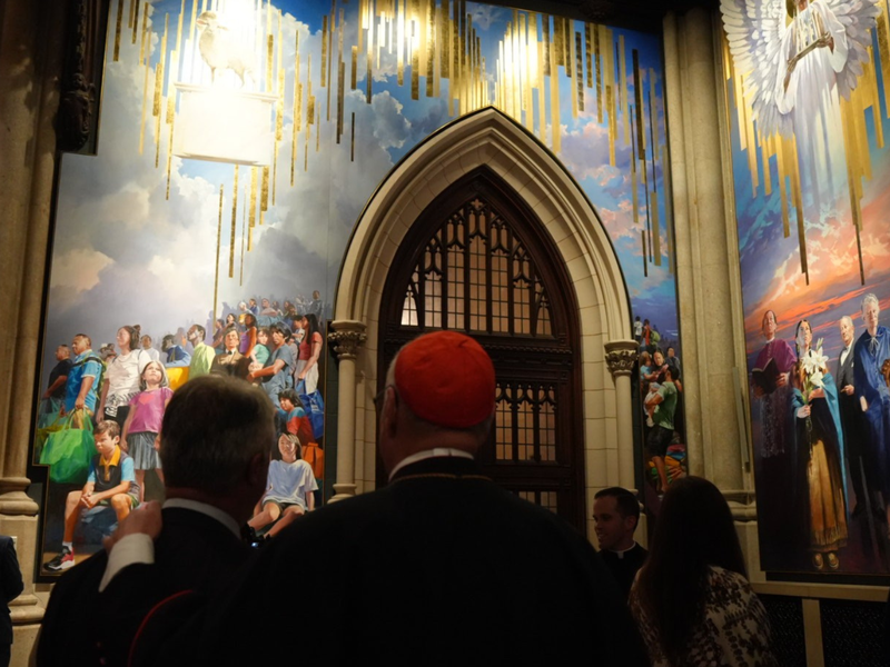 Cardinal Timothy Dolan Unveils Historic Mural at Saint Patrick’s Cathedral
