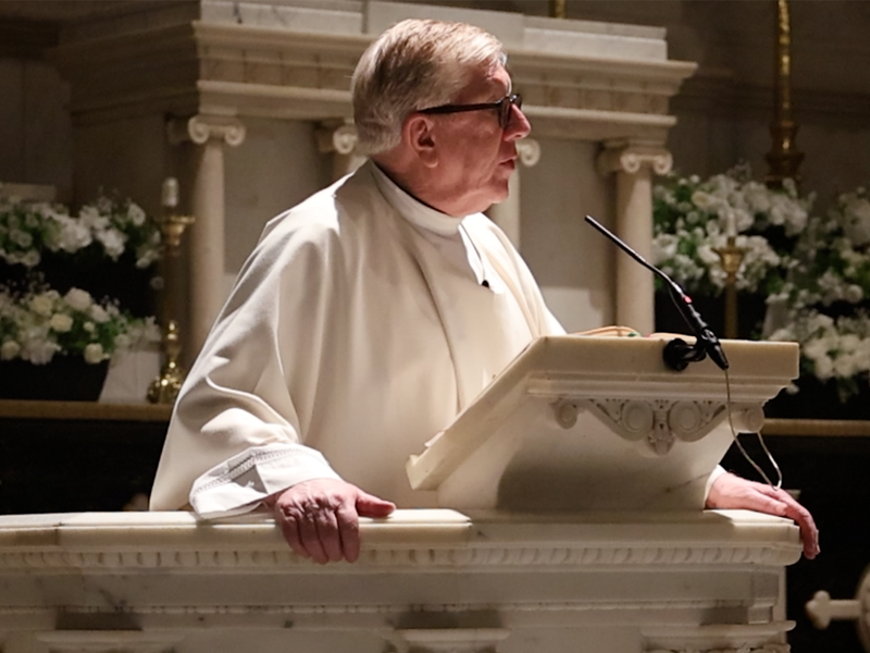 Steps Away from the World Trade Center, Fr. Jarlath Quinn Remembers 9/11 at 8:46 a.m. Mass at St. Peter’s Church
