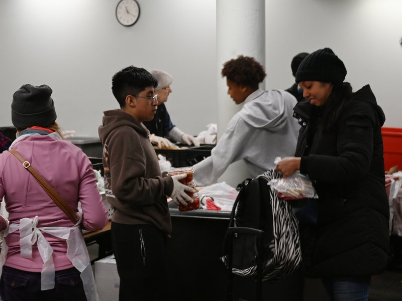 Volunteers at the Food Pantry at St. John the Baptist