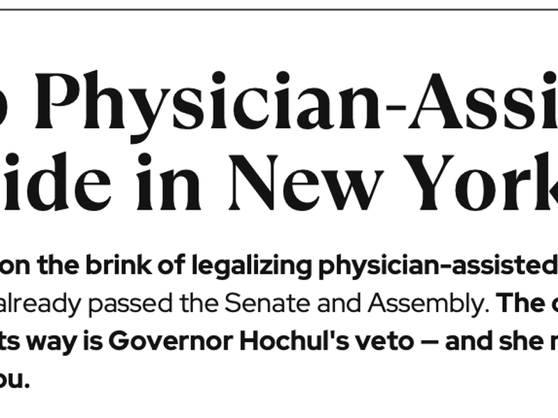Stop Physician-Assisted Suicide in New York