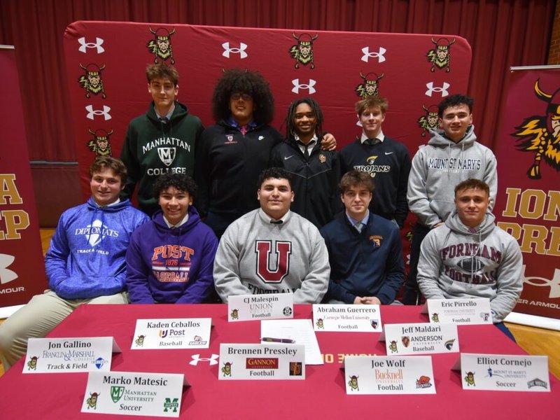 Ten Scholar-Athletes Participate in Iona Prep Signing Day