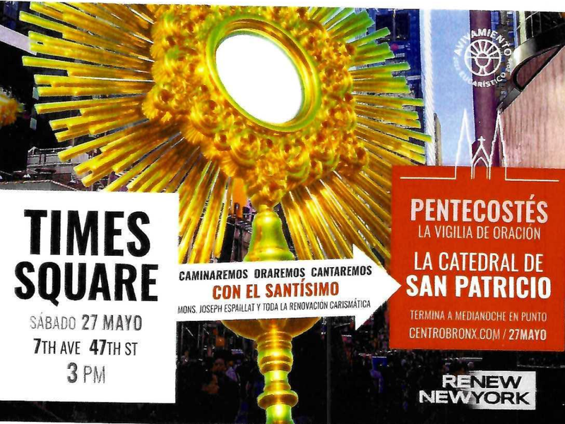 Procesiones en Midtown y el Bronx Para Apoyar el Renacimiento Eucarístico