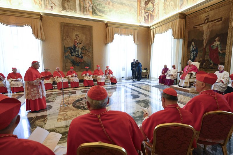 Cardinal Marcello Semeraro addresses Pope Leo XIV