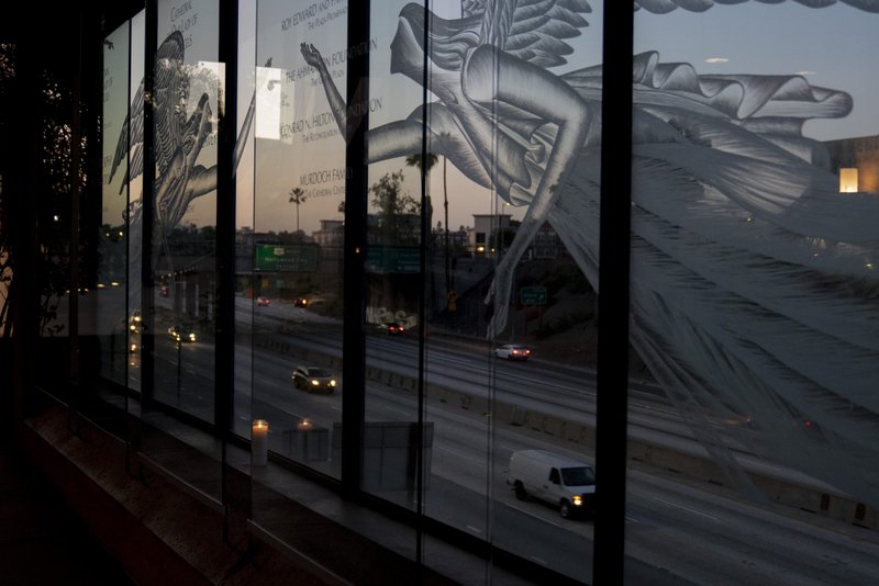 The northern edge of the Cathedral of Our Lady of the Angels plaza overlooking the 101 freeway in downtown Los Angeles. (Sarah Yaklic)