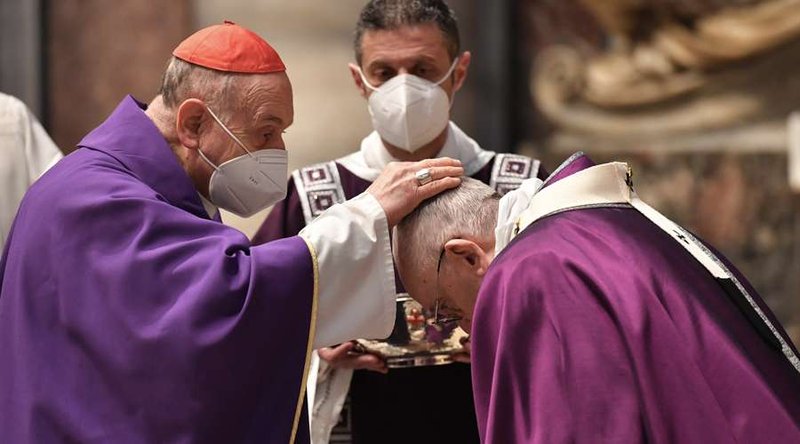 El Papa Francisco durante la celebración de la Misa en este Miércoles de Ceniza(Foto Vatican News)