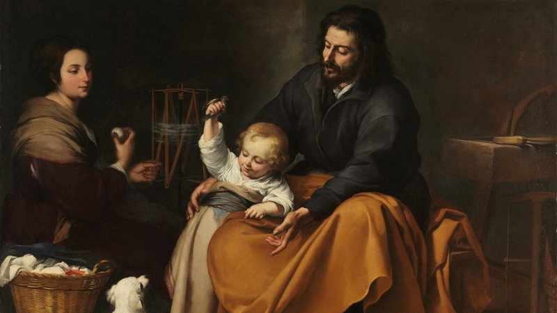 "Sagrada familia con pájaro", c. 1650, de Bartolomé Esteban Murillo. (Wikipedia)