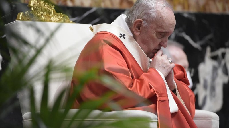 El Santo Padre preside la Santa Misa en el Domingo de Ramos. Foto Vatican Media