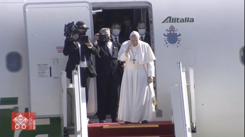 Papa Francisco apunto de emprender su viaje de regreso a Roma (captura de pantalla Vatican News)