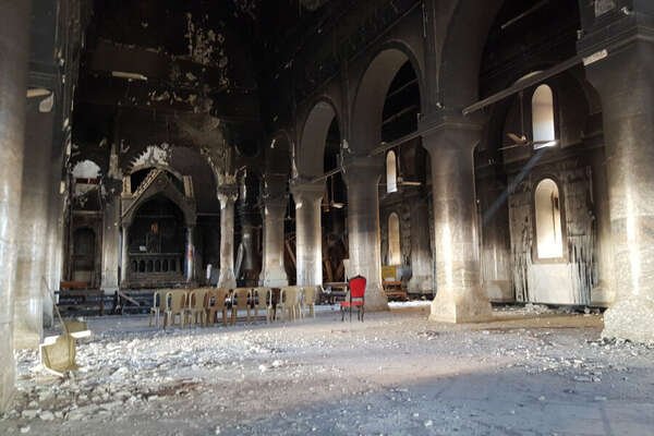 Catedral Inmaculada Concepción en Bakhdida. El Papa Francisco viajará en helicóptero para visitar la comunidad cristiana local de Bakhdida, donde rezará el Ángelus. (Foto CNA)