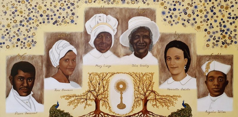 "Caminos afroamericanos hacia la santidad", por el Hermano Leo Franca. (Cortesía del Padre Josh Johnson, todos los derechos reservados)