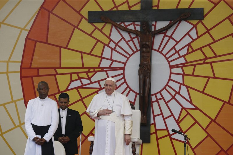 El Papa Francisco dirige un encuentro con jóvenes y catequistas en el Estadio de los Mártires en Kinshasa, Congo, 2 de febrero de 2023. (CNS /Paul Haring)