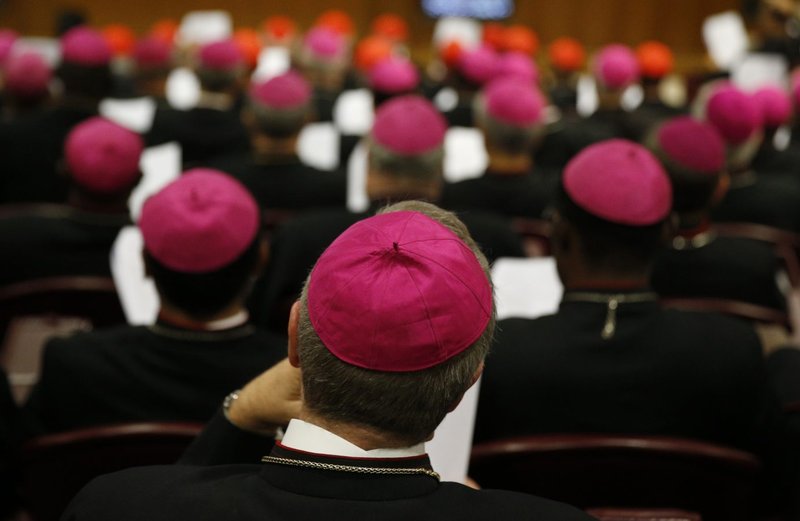 Los obispos asisten a una sesión del Sínodo de los Obispos sobre los jóvenes, la fe y el discernimiento vocacional en el Vaticano en octubre de 2018. (CNS/Paul Haring)
