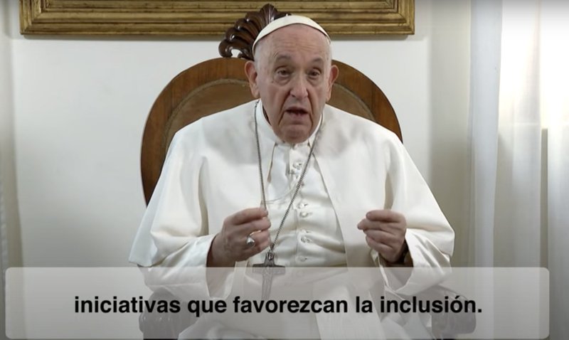 El Papa Francisco pronuncia su mensaje de oración para el mes de diciembre dedicado a "las personas con discapacidad" en un vídeo publicado el 28 de noviembre de 2023. (OSV News screengrab/Red Mundial de Oración del Papa)