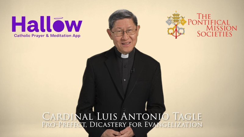 El cardenal Luis Antonio Tagle, pro-prefecto de la Sección para la Primera Evangelización y las Nuevas Iglesias Particulares del Dicasterio para la Evangelización, en una ilustración. Antes de la Jornada Mundial de las Misiones del 20 de octubre de 2024, Hallow, la aclamada aplicación de oración, y las Obras Misionales Pontificias de Estados Unidos se unen para ofrecer una novena mundial del 11 al 19 de octubre a Santa Teresa de Lisieux, patrona de las misiones. (OSV News photo/courtesy Pontifical Mission Societies USA)
