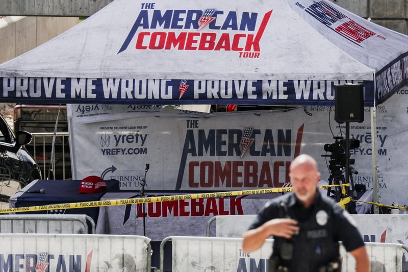A law enforcement officer works at the crime scene at Utah Valley University where U.S. right-wing activist Charlie Kirk was shot during an event in Orem Sept. 10, 2025. (OSV News photo/Jim Urquhart, Reuters)