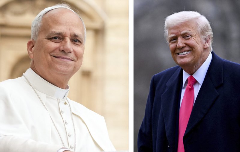 Una foto compuesta muestra al Papa León XIV sonriendo mientras saluda a visitantes y peregrinos en la Plaza de San Pedro, en el Vaticano, el 10 de septiembre de 2025, y al presidente de Estados Unidos, Donald Trump, sonriendo tras llegar a la Casa Blanca el 22 de febrero de 2025. El cardenal Pietro Parolin, secretario de Estado del Vaticano, dijo el 21 de enero de 2026 que el Papa estaba evaluando una invitación de Trump para unirse a su “Junta de Paz”, encargada de supervisar la gobernanza y la reconstrucción de Gaza. (Fotos de OSV News/Lola Gomez, CNS/Craig Hudson, Reuters)
