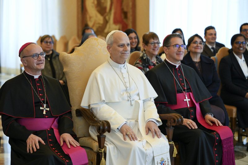 El papa León XVI escucha a un ponente durante una reunión con la Comisión Pontificia para la Protección de Menores en la Sala del Consistorio del Palacio Apostólico del Vaticano, el 16 de marzo de 2026. (Foto de OSV News/Elisabetta Trevisan, Vatican Media)